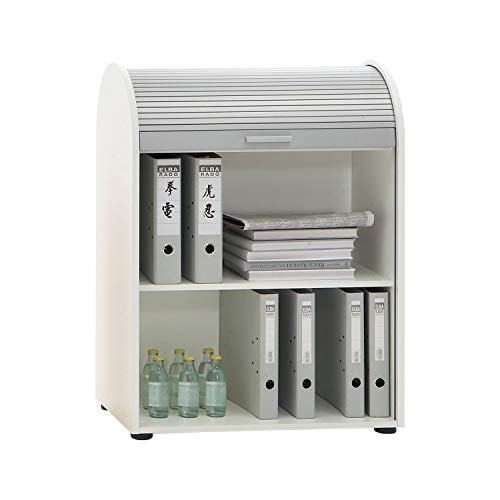 Weisser Jalousieschrank mit waagerechter und senkrechter Montage