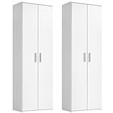 qovi9 basiqs 'der Lange' Mehrzweckschrank 2er-Set, Aktenschrank, Schrank in Weiß, 60x180x34 cm (B/H/T)