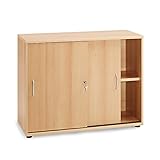 Schomburg Aktenschrank SERIE 4000 | HxBxT 760 x 1000 x 395 mm| Buche | Aktenregal Schrank Regal Büroschrank Schiebetürenschrank