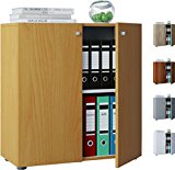 VCM Büroschrank Aktenschrank Bücherregal Universal Ordner Schrank Regal Buche 70 x 70 x 39 cm 'Vandol Mini'